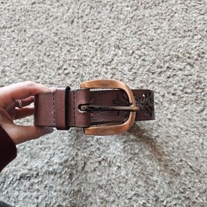 Cabela's Brown Leather Belt with Gold-Tone Buckle